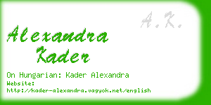 alexandra kader business card